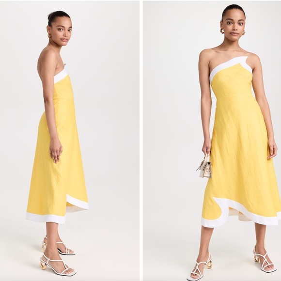 NWT Staud Sirani Maxi Linen Strapless Dress - Picture 2 of 8